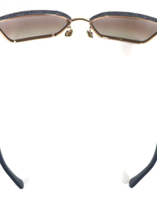 Chanel Denim CC Logo Contrast Sunglasses Gold Blue main image 11